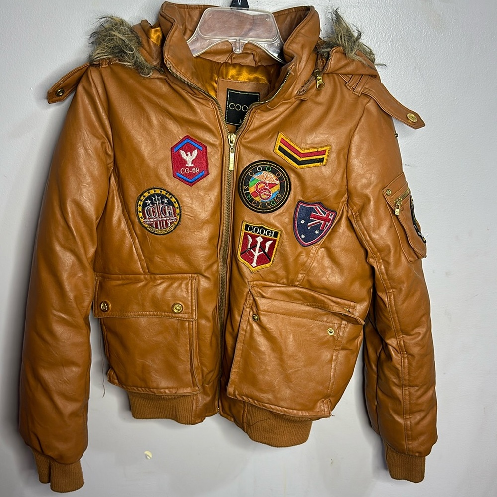 Vintage Coogi Bomber jacket with removable hood size M